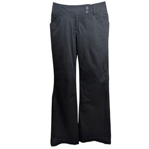 New York & Co Flare Chino Trouser Sz 10 Brown Full Length Stretch‎ Casual Career